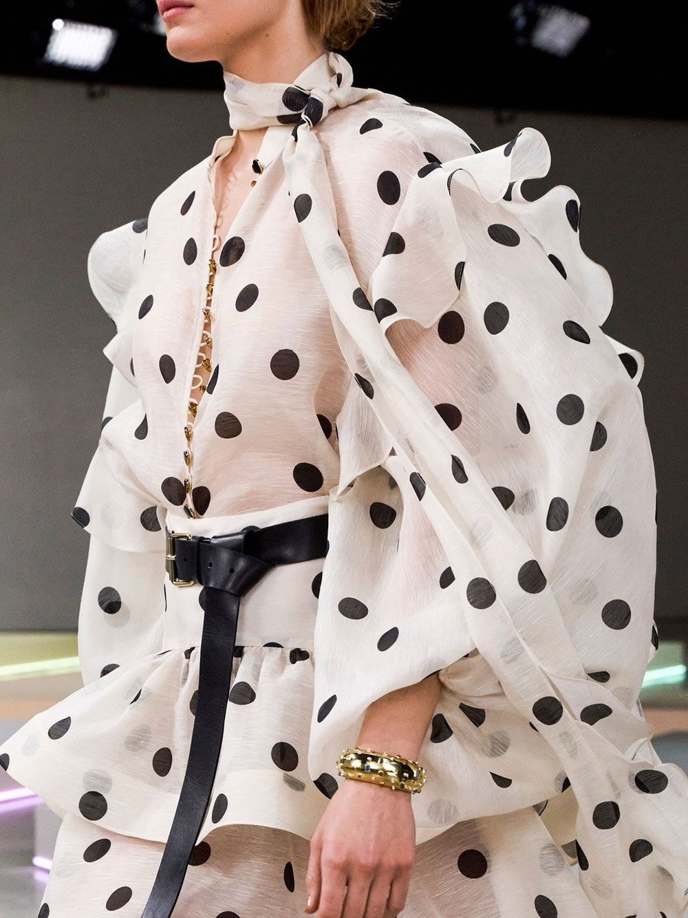 Zimmerman Crush Polka Dot Linen And Silk Blouse size 2 ( 8 US )